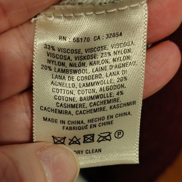 Anthropologie Sparrow Cashmere Lambswool Gray Red Cowl Sweater Dress Size Medium - Picture 9 of 9